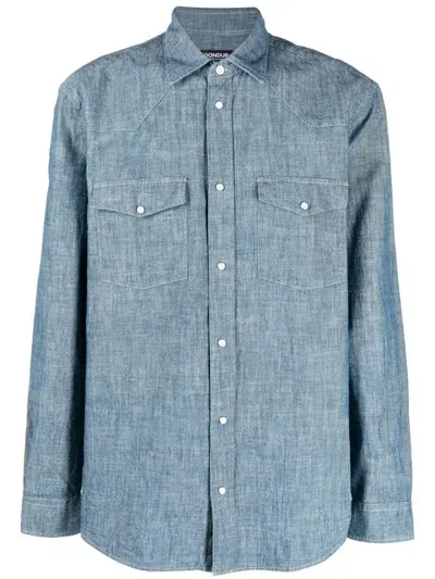 Dondup Button Down Shirt In Blue