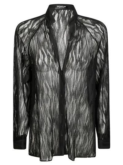 Dondup Camicia Pizzo In Black