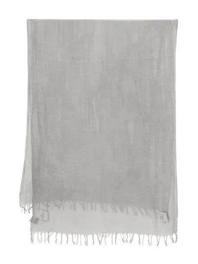 Dondup Cheesecloth Scarf In Grey