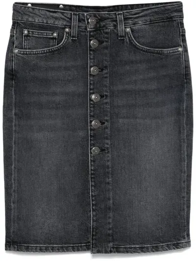 Dondup Denim Mini Skirt In Black