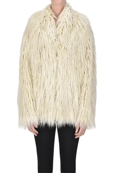 Dondup Eco-fur Jacket In Cream