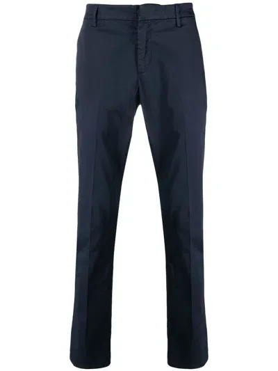 Dondup Four-pocket Cotton Tailored Trousers In Blau