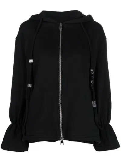 Dondup Fringe-detail Cotton Hoodie In Black