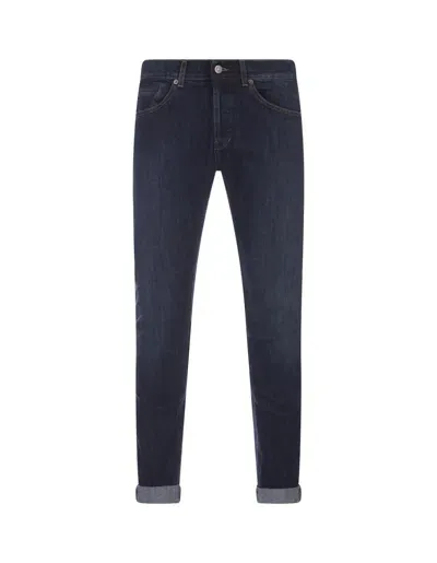 Dondup George Skinny Jeans In Dark Blue Stretch Denim