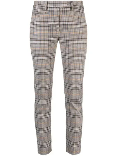 Dondup Plaid Cropped Trousers In Grey