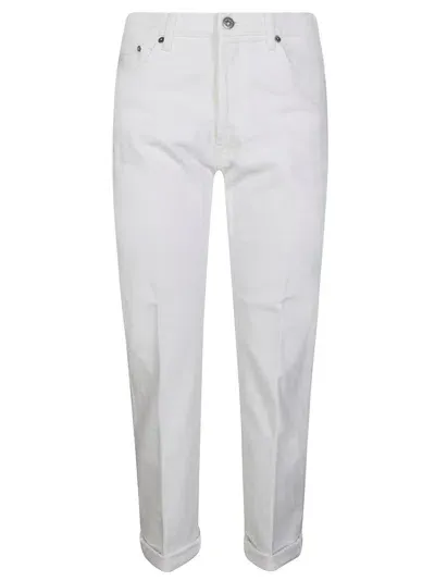 Dondup Button Detailed Cropped Jeans In White