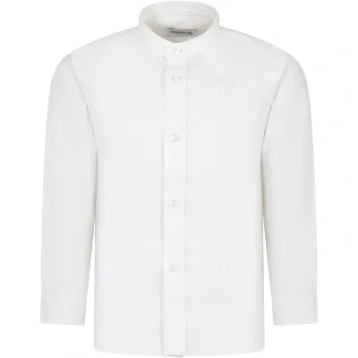 Dondup Kids' Ivory Shirt For Boy With Logo In White