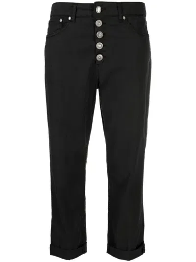 Dondup Koons Loose-fit Cropped Jeans In Black