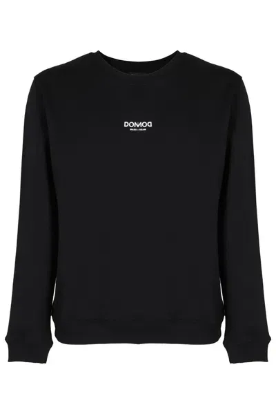 Dondup Logo Printed Crewneck Sweatshirt In Black