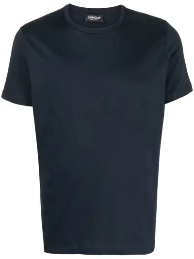 Dondup Plain Cotton T-shirt In 蓝色