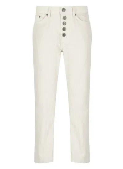 Dondup Trousers Ivory In Beige