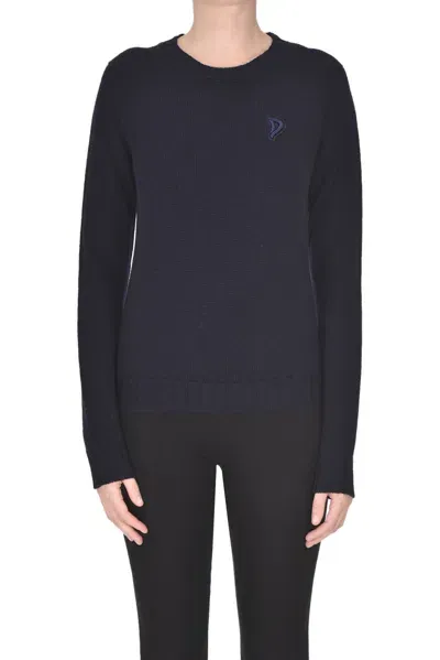 Dondup Wool Pullover In Navy Blue