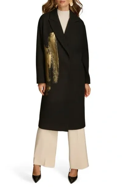 Donna Karan Brush Stroke Jacket In Black/gold