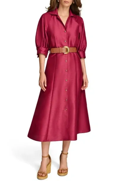 Donna Karan New York Belted Midi Shirtdress In Cactus Flower