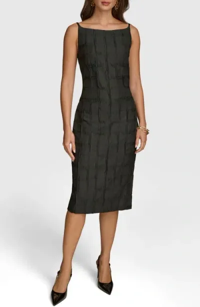 Donna Karan New York Texture Sleeveless Sheath Dress In Black