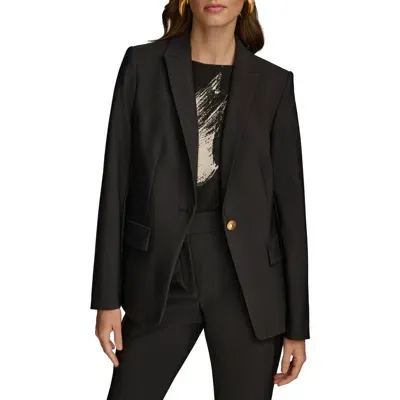 Donna Karan One-button Blazer In Black