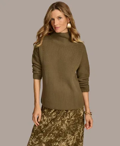 Donna Karan Women's Cashmere-blend Mock Neck Sweater In Beech