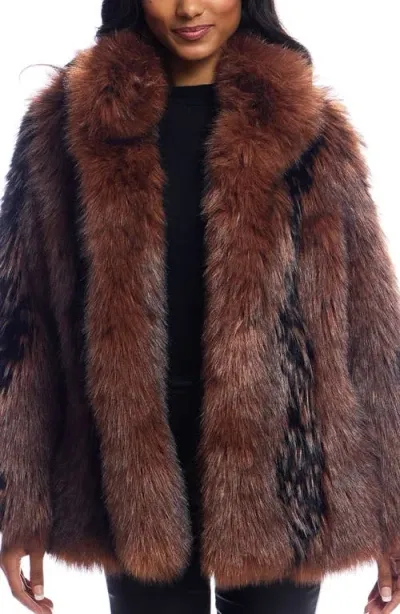 Donna Salyers Fabulous-furs Donna Salyers Fabulous Furs Foxy Favorite Faux Fur Coat In Chocolate Fox