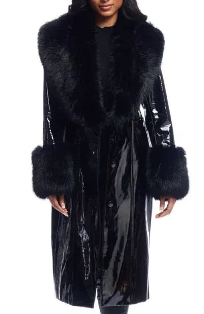 Donna Salyers Fabulous-furs Donna Salyers Fabulous Furs Girl Crush Faux Fur & Faux Leather Coat In Black