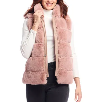 Donna Salyers Fabulous-furs Donna Salyers Fabulous Furs Posh Faux Fur Puffer Vest In Rosewood