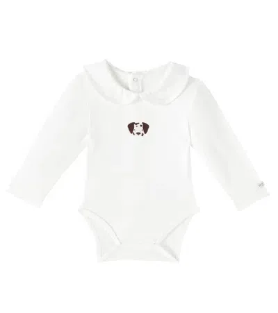 Donsje Baby Davo Dalmation Cotton Jersey Bodysuit In White