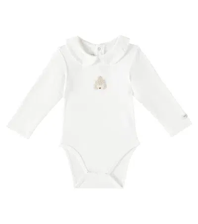 Donsje Baby Davo Poodle Cotton Jersey Bodysuit In White