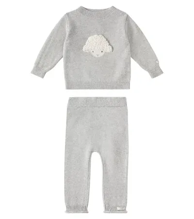 Donsje Baby Denn Wool Sweater And Pants Set In Gray