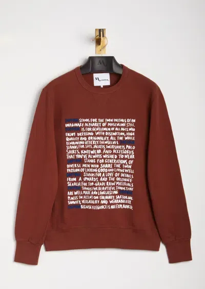 Doppiaa Aacaste  Statement Crew Neck Sweatshirt In Burgundy