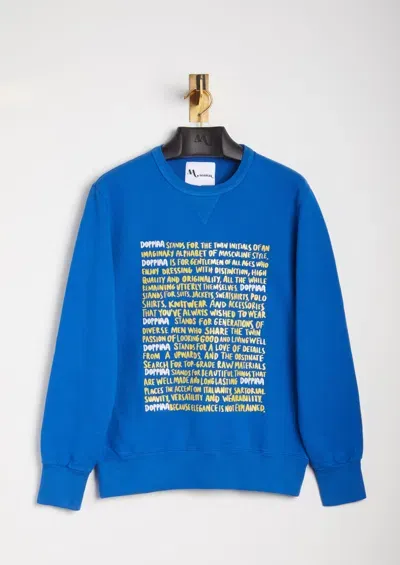 Doppiaa Aacaste  Statement Crew Neck Sweatshirt In Blue