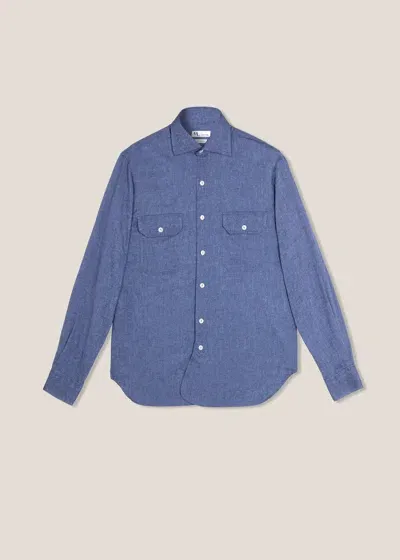 Doppiaa Aantero Light Blue Flannel Shirt