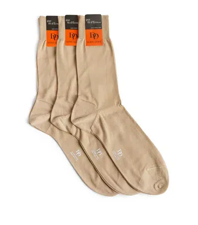 Dore Dore Cotton Socks In Beige