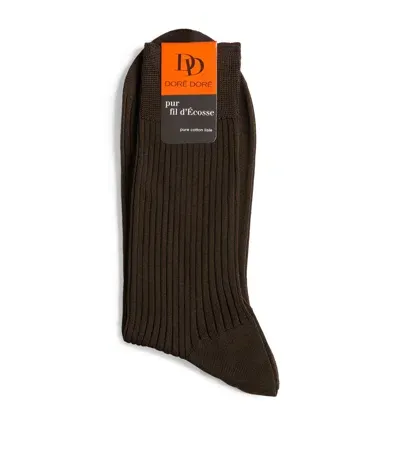 Dore Dore Cotton Socks In Brown