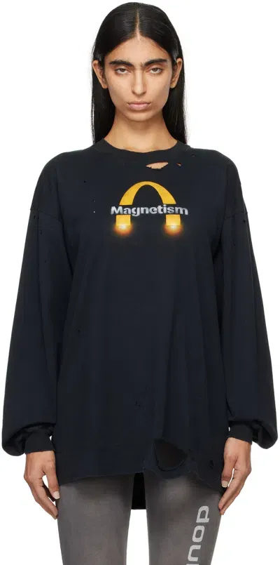 Doublet Magnetic Long-sleeve T-shirt In Black