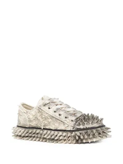 Doublet Spike-effect Lace-up Sneakers In White