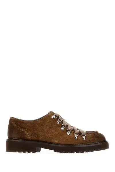 Doucal's Brown Suede Lace-up Shoes In Tc02