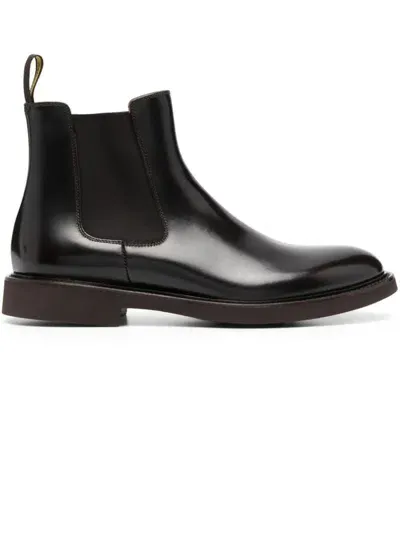 Doucal's Dark Brown Leather Beatles Ankle Boot