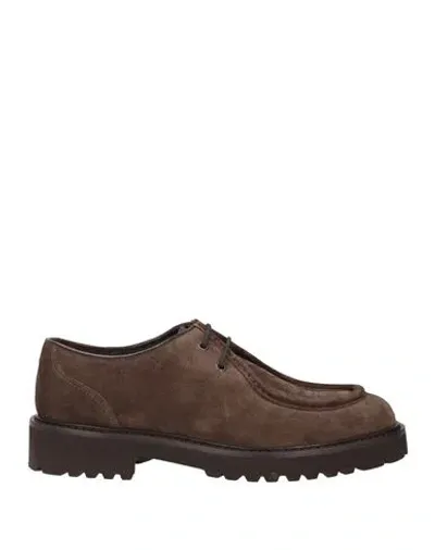 Doucal's Lace-up Leather Loafers In Brown