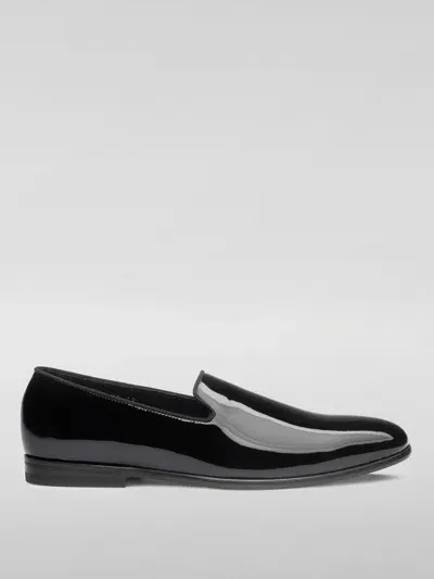 Doucal's Flat Leather Loafers In Black