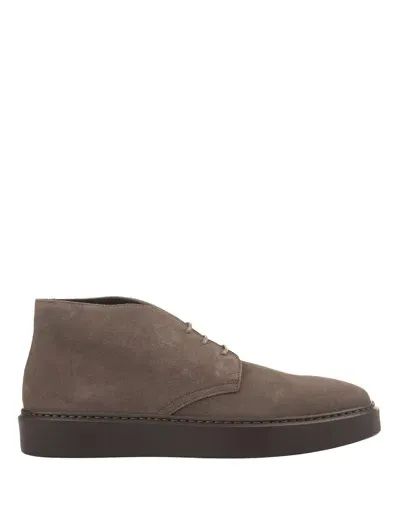 Doucal's Mud Suede Chukka Ankle Boots In Brown