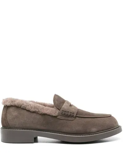 Doucal's Suede Loafers In Brown