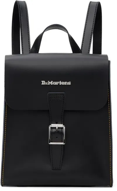 Dr. Martens' Black Leather Mini Backpack In Black Kiev & Black S