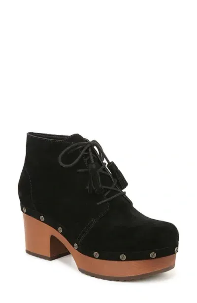 Dr. Scholl's Women's Original Chic Lace-up Platform Booties In Black Suede