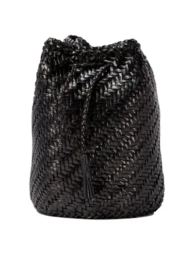 Dragon Diffusion Pompom Double Jump Crossbody Bags In Black