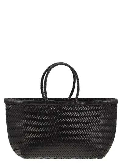 Dragon Diffusion Triple Jump Small - Woven Leather Bag In Black