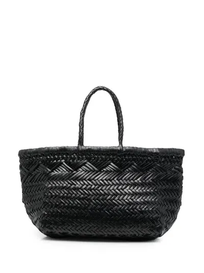 Dragon Diffusion Triple Jump Woven Leather Tote Bag In Schwarz