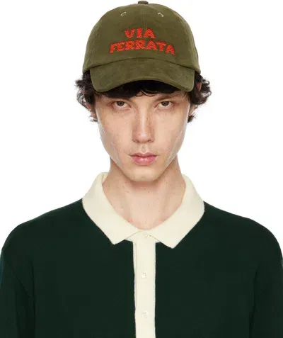 Drake's Khaki 'via Ferrata' Baseball Cap In 400 Olive