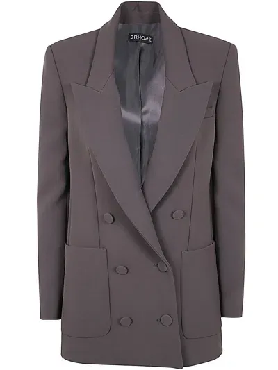 Drhope Over Double Breasted Coat In Grey