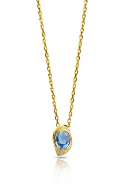 Dries Criel Flux Sapphire & Diamond Pendant Necklace In Blue