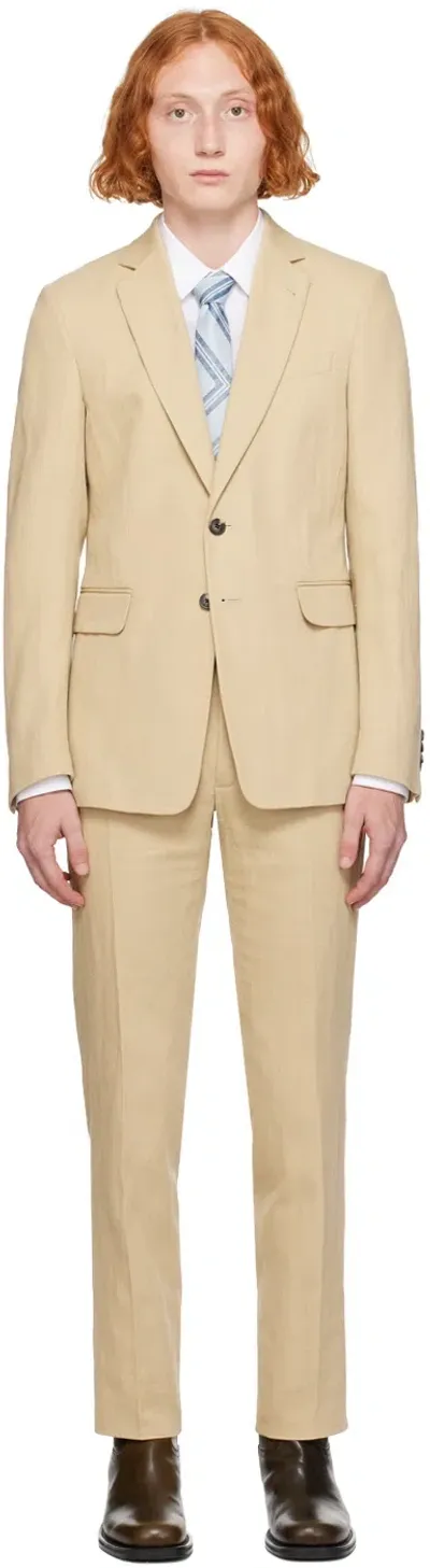 Dries Van Noten Beige Cotton & Linen Suit In 200 Hay