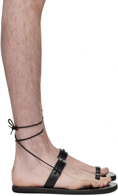 Dries Van Noten Black Ankle Strap Sandals